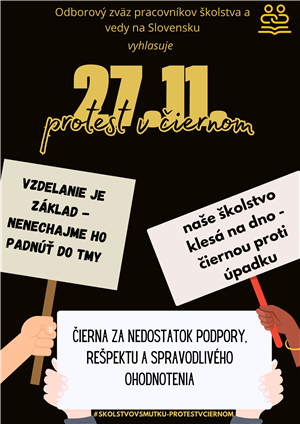 Školstvo v smútku - Protest v čiernom